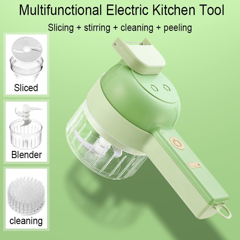 5 In 1 Multifunctional Electric Vegetable Cutter Wireless USB Charging chopper  blender Cleaning Brush