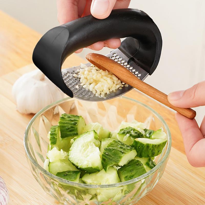 Garlic Press Stainless Steel - No Need to Peel Garlic Mincer Combo for Fine  and