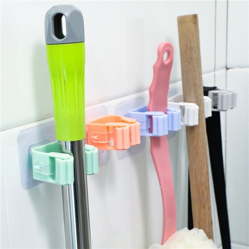 High Quality👍 Broom Hook Holder Wall Mount Mop Organizer Holder Stainless  Steel Storage Hook Kitchen Bathroom